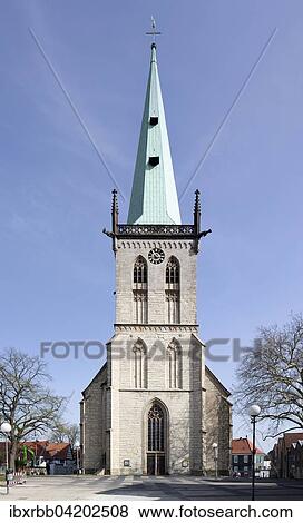Stock Photo - Evangelic city church, Unna, Ruhr district, Westphalia, North Rhine-Westphalia, Germany, Europe. Fotosearch