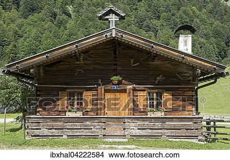 Farmhouse, Almhaus, Almdorf Eng, Eng-Alm, Karwendel, Tyrol, Austria, Europe View Large Photo Image Picture - Farmhouse, Almhaus, Almdorf Eng, Eng-Alm, Karwendel, Tyrol, Austria, Europe. Fotosearch