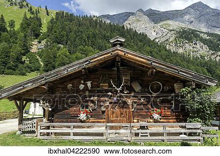 Farmhouse, Eng, Eng-Alm, Karwendel, Tyrol, Austria, Europe View Large Photo Image Stock Image - Farmhouse, Eng, Eng-Alm, Karwendel, Tyrol, Austria, Europe. Fotosearch