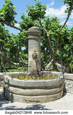 Fountain, Gigondas, Vaucluse, Provence Alpes Cote d'Azur, France, Europe View Large Photo Image Stock Photograph - Fountain, Gigondas, Vaucluse, Provence Alpes Cote d'Azur, France, Europe. Fotosearch