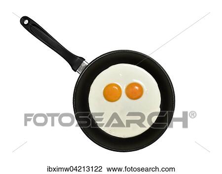 Fried eggs in a pan, face with eyes View Large Photo Image Stock Image - Fried eggs in a pan, face with eyes. Fotosearch