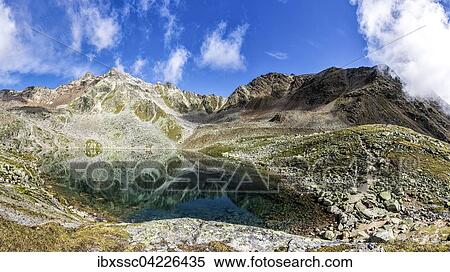 Stock Photography - Geislachersee lake, Geislachkogel, Otztal, Tyrol, Austria, Europe. Fotosearch