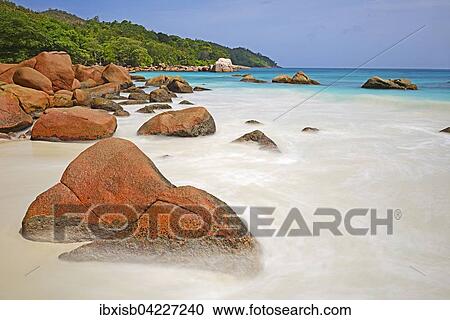 Granite rocks and beach of Anse Lazio, Praslin Island, Seychelles, Africa View Large Photo Image Stock Image - Granite rocks and beach of Anse Lazio, Praslin Island, Seychelles, Africa. Fotosearch