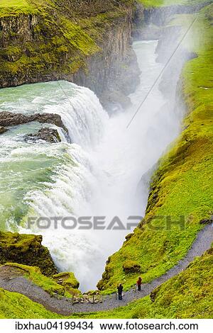 Gullfoss Waterfall, River Hvita, Haukadalur, Iceland, Europe View Large Photo Image Picture - Gullfoss Waterfall, River Hvita, Haukadalur, Iceland, Europe. Fotosearch