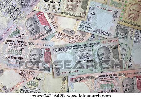 Indian rupee bills with portrait of Gandhi View Large Photo Image Stock Photo - Indian rupee bills with portrait of Gandhi. Fotosearch