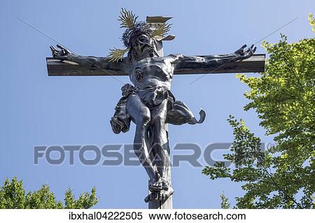 Jesus on the cross, Calvary, Bad Tolz, Upper Bavaria, Bavaria, Germany, Europe View Large Photo Image Stock Photography - Jesus on the cross, Calvary, Bad Tolz, Upper Bavaria, Bavaria, Germany, Europe. Fotosearch
