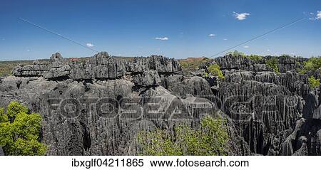 Stock Photography - Karst landscape, Tsingy, Tsingy du Bemaraha National Park, Unesco World Heritage Site, Mahajanga, Madagascar, Africa. Fotosearch
