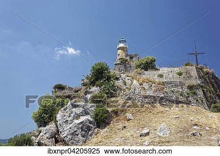 Lighthouse, Corfu Town, Unesco World Heritage Site, Corfu or Kerkyra island, Ionian Islands, Greece, Europe View Large Photo Image Stock Photography - Lighthouse, Corfu Town, Unesco World Heritage Site, Corfu or Kerkyra island, Ionian Islands, Greece, Europe. Fotosearch
