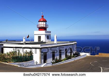 Lighthouse of Ponta do Pargo, the most western point of Madeira, Portugal, Europe View Large Photo Image Picture - Lighthouse of Ponta do Pargo, the most western point of Madeira, Portugal, Europe. Fotosearch