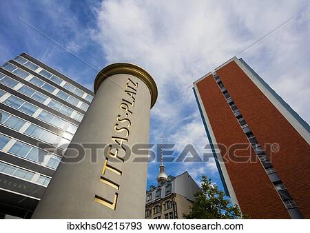 Stock Image - Litfasssaule on Litfassplatz, Berlin, Germany, Europe. Fotosearch