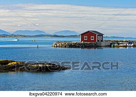 Lonely red wooden house at a bay near Bud, More og Romsdal province, Norway, Europe View Large Photo Image Picture - Lonely red wooden house at a bay near Bud, More og Romsdal province, Norway, Europe. Fotosearch