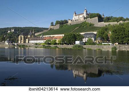 Picture - Marienberg Fortress, Wurzburg, Lower Franconia, Bavaria, Germany, Europe. Fotosearch