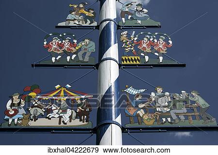 May pole, detail, Viktualienmarkt, Munich, Bavaria, Germany, Europe View Large Photo Image Stock Photo - May pole, detail, Viktualienmarkt, Munich, Bavaria, Germany, Europe. Fotosearch