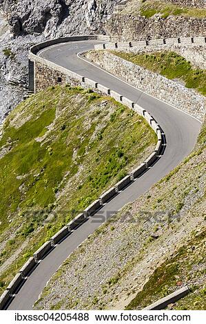 Mountain pass Stelvio or Passo dello Stelvio road, Val Venosta, Province of South Tyrol, Italy, Europe View Large Photo Image Stock Photo - Mountain pass Stelvio or Passo dello Stelvio road, Val Venosta, Province of South Tyrol, Italy, Europe. Fotosearch