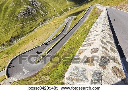 Mountain pass Stelvio or Passo dello Stelvio road, Val Venosta, Province of South Tyrol, Italy, Europe View Large Photo Image Stock Photography - Mountain pass Stelvio or Passo dello Stelvio road, Val Venosta, Province of South Tyrol, Italy, Europe. Fotosearch