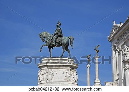 National Monument Vittorio Emanuele II, equestrian statue, Piazza Venezia, Rome, Lazio, Italy, Europe View Large Photo Image Stock Image - National Monument Vittorio Emanuele II, equestrian statue, Piazza Venezia, Rome, Lazio, Italy, Europe. Fotosearch