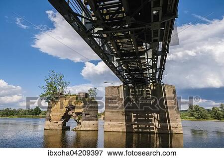 New and old bridge across the river Oder, destroyed in WW2, near Bienenwerder, Brandenburg, Germany, Europe View Large Photo Image Stock Photo - New and old bridge across the river Oder, destroyed in WW2, near Bienenwerder, Brandenburg, Germany, Europe. Fotosearch