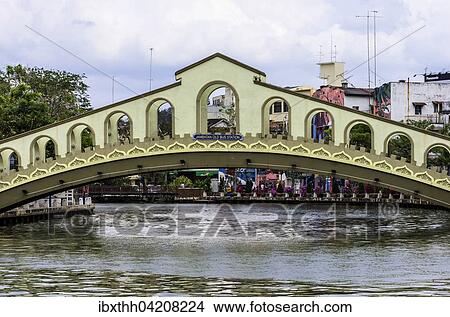Old bridge over the Melaka river to the theme park, Malacca or Melaka, Malaysia, Asia View Large Photo Image Picture - Old bridge over the Melaka river to the theme park, Malacca or Melaka, Malaysia, Asia. Fotosearch