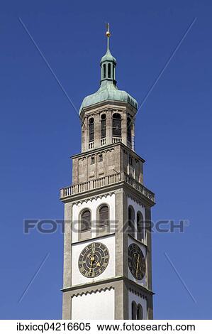 Perlach Tower, Augsburg, Bavaria, Germany, Europe View Large Photo Image Stock Photography - Perlach Tower, Augsburg, Bavaria, Germany, Europe. Fotosearch