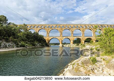 Pont du Gard, Roman aqueduct, Languedoc Roussillon region, Unesco World Heritage Site, France, Europe View Large Photo Image Stock Image - Pont du Gard, Roman aqueduct, Languedoc Roussillon region, Unesco World Heritage Site, France, Europe. Fotosearch