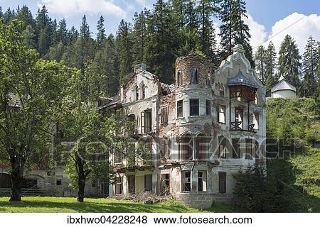 Stock Photo - Ruins of San Candido Wildbad Innchen, Sesto Dolomites, nature park, Alps, South Tyrol, Trentino-Alto Adige, Italy, Europe. Fotosearch