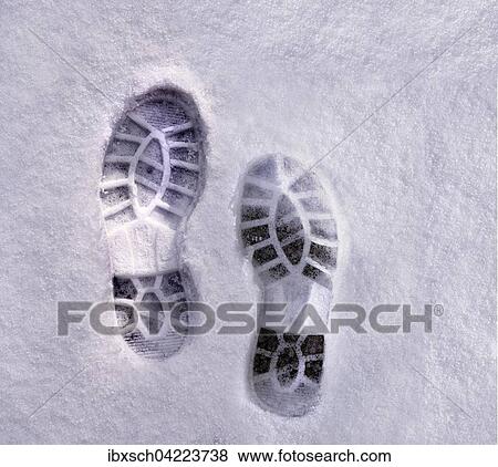 Shoe prints in snow, boots View Large Photo Image Stock Photo - Shoe prints in snow, boots. Fotosearch