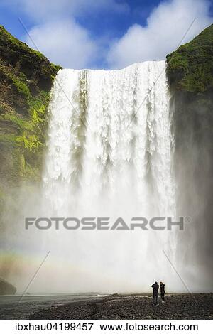 Skogafoss waterfall and Skogafoss, Iceland, Europe View Large Photo Image Stock Photo - Skogafoss waterfall and Skogafoss, Iceland, Europe. Fotosearch