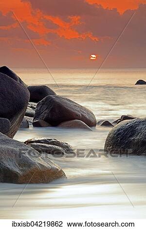 Spectacular sunset at Anse Lazio, long exposure, Praslin Island, Seychelles, Africa View Large Photo Image Stock Image - Spectacular sunset at Anse Lazio, long exposure, Praslin Island, Seychelles, Africa. Fotosearch