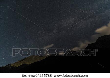 Starry sky at night, Rohrmoos-Untertal, Schladming Tauern, Alps, Styria, Austria, Europe View Large Photo Image Stock Photo - Starry sky at night, Rohrmoos-Untertal, Schladming Tauern, Alps, Styria, Austria, Europe. Fotosearch