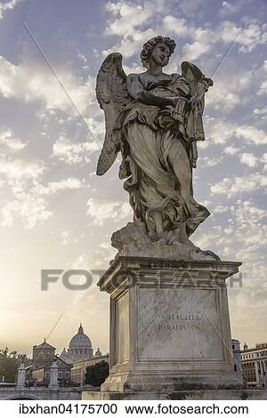 Statue, angel sculpture on the Ponte Sant'Angelo, Rome, Lazio, Italy, Europe View Large Photo Image Stock Image - Statue, angel sculpture on the Ponte Sant'Angelo, Rome, Lazio, Italy, Europe. Fotosearch
