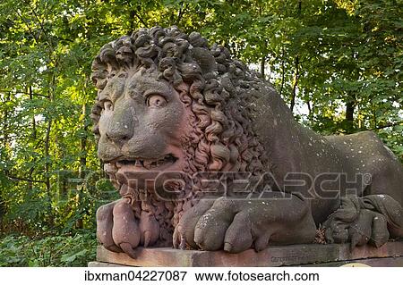 Stone lion at the gateway to Castle Lowenstein, Kleinheubach, Lower Franconia, Franconia, Bavaria, Germany, Europe View Large Photo Image Stock Photo - Stone lion at the gateway to Castle Lowenstein, Kleinheubach, Lower Franconia, Franconia, Bavaria, Germany, Europe. Fotosearch