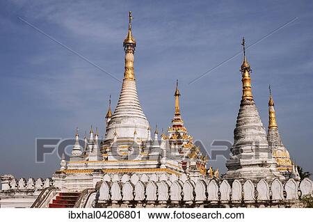 Stupas of the Maha Aung Mye Bonzan monastery, Inwa, Mandalay region, Myanmar, Asia View Large Photo Image Stock Image - Stupas of the Maha Aung Mye Bonzan monastery, Inwa, Mandalay region, Myanmar, Asia. Fotosearch