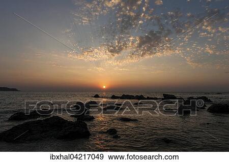Sunset over the sea, Ngapali Beach, Ngapali, Thandwe, Rakhine State, Myanmar, Asia View Large Photo Image Stock Photo - Sunset over the sea, Ngapali Beach, Ngapali, Thandwe, Rakhine State, Myanmar, Asia. Fotosearch