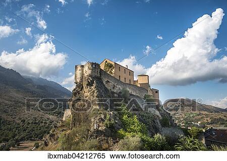 The Citadel with the eagle's nest bastion, Corte, Corsica, France, Europe View Large Photo Image Stock Photography - The Citadel with the eagle's nest bastion, Corte, Corsica, France, Europe. Fotosearch