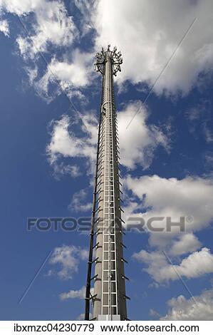 Transmission tower against a cloudy blue sky, Eckental, Middle Franconia, Bavaria, Germany, Europe View Large Photo Image Stock Photo - Transmission tower against a cloudy blue sky, Eckental, Middle Franconia, Bavaria, Germany, Europe. Fotosearch