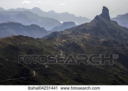 View from Cruz de Timagada to the Roque Bentayga, Gran Canaria, Canary Islands, Spain, Europe View Large Photo Image Stock Image - View from Cruz de Timagada to the Roque Bentayga, Gran Canaria, Canary Islands, Spain, Europe. Fotosearch