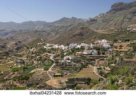 Stock Photo - View of Tejeda, Gran Canaria, Canary Islands, Spain, Europe. Fotosearch