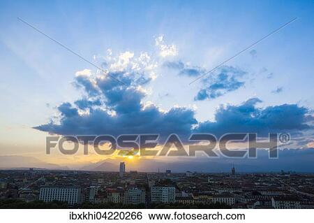 View of the city at sunset, Turin, Piedmont, Italy, Europe View Large Photo Image Stock Photograph - View of the city at sunset, Turin, Piedmont, Italy, Europe. Fotosearch