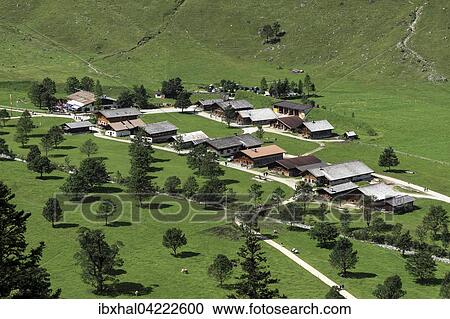 View of the farmhouses, mountain houses, Almdorf Eng, Eng Alm, Karwendel, Tyrol, Austria, Europe View Large Photo Image Stock Image - View of the farmhouses, mountain houses, Almdorf Eng, Eng Alm, Karwendel, Tyrol, Austria, Europe. Fotosearch