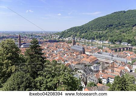 View of the historic centre and the River Neckar, Heidelberg, Baden-Wurttemberg, Germany, Europe View Large Photo Image Picture - View of the historic centre and the River Neckar, Heidelberg, Baden-Wurttemberg, Germany, Europe. Fotosearch