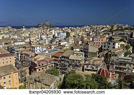 View of the historic centre, Corfu Town, Unesco World Heritage Site, Corfu or Kerkyra island, Ionian Islands, Greece, Europe View Large Photo Image Stock Image - View of the historic centre, Corfu Town, Unesco World Heritage Site, Corfu or Kerkyra island, Ionian Islands, Greece, Europe. Fotosearch