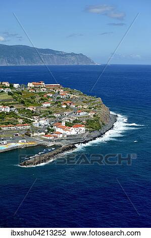 View of the town and harbor, north coast, Ponta Delgada, Madeira, Portugal, Europe View Large Photo Image Stock Image - View of the town and harbor, north coast, Ponta Delgada, Madeira, Portugal, Europe. Fotosearch