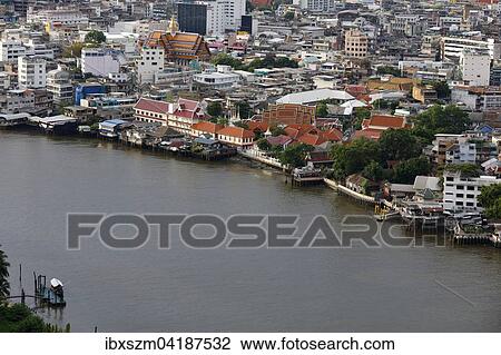 Views of the city center by the Chao Phraya River, Bangkok, Thailand, Asia View Large Photo Image Stock Image - Views of the city center by the Chao Phraya River, Bangkok, Thailand, Asia. Fotosearch