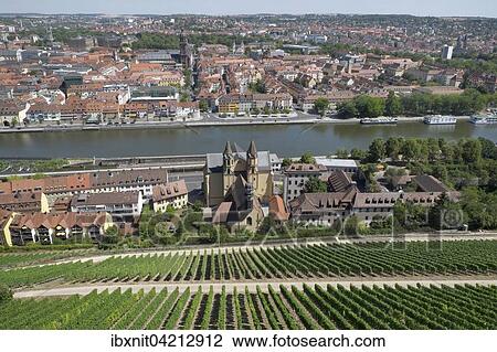 Stock Image - Vineyards, river Main and view of the city, Wurzburg, Lower Franconia, Bavaria, Germany, Europe. Fotosearch
