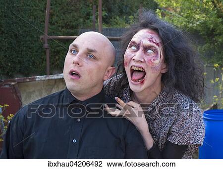 Zombie and dumb man, filming, scene from a zombie comedy, short film Brain Freeze View Large Photo Image Stock Image - Zombie and dumb man, filming, scene from a zombie comedy, short film Brain Freeze. Fotosearch