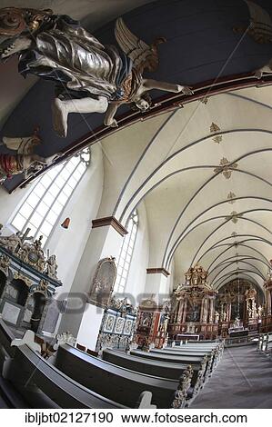Stock Image - Abbey Church, former abbey and Corvey Castle in Hoexter, Weserbergland, North Rhine-Westphalia, Germany, Europe. Fotosearch