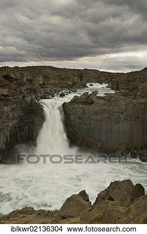Picture - Aldeyarfoss Waterfall, Highland, Sprengisandur, Iceland, Europe. Fotosearch