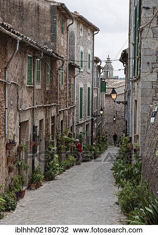 Alley, Valldemossa, Majorca, Balearic Islands, Spain, Europe View Large Photo Image Stock Image - Alley, Valldemossa, Majorca, Balearic Islands, Spain, Europe. Fotosearch