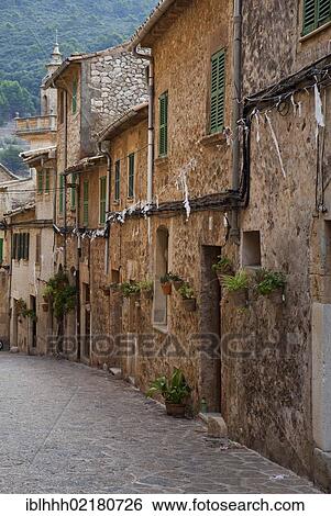 Alley, Valldemossa, Majorca, Balearic Islands, Spain, Europe View Large Photo Image Stock Photograph - Alley, Valldemossa, Majorca, Balearic Islands, Spain, Europe. Fotosearch