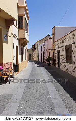 Alleyway in the historic centre of Agueimes, Gran Canaria, Canary Islands, Spain, Europe View Large Photo Image Stock Photo - Alleyway in the historic centre of Agueimes, Gran Canaria, Canary Islands, Spain, Europe. Fotosearch